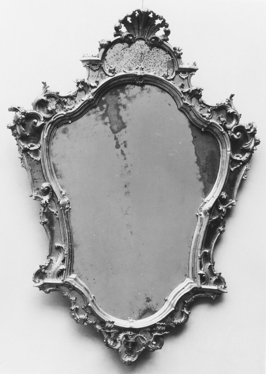 Mirror (one of a pair), Wood, gilt-bronze, Italian, Venice