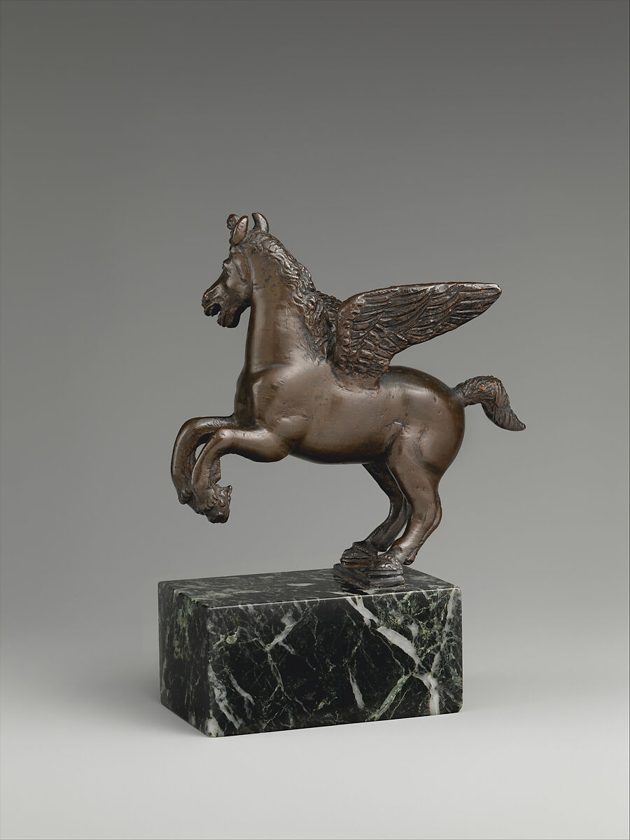 Pegasus, Bronze, later marble base, Northern Italian
