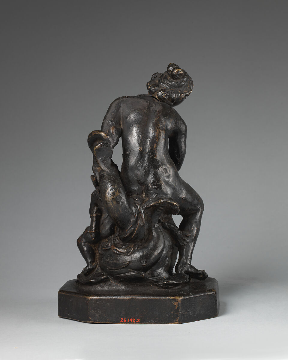 Venus and Cupid, seated on dolphins, Bronze, possibly British