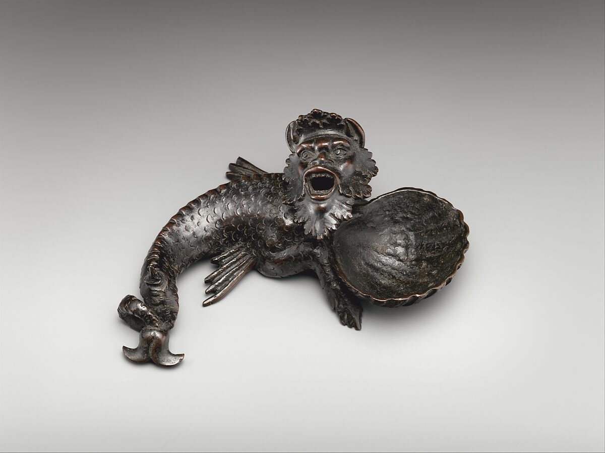 Sea monster, Severo Calzetta da Ravenna (Italian, active by 1496, died before 1543), Bronze, Italian, Ravenna or Padua