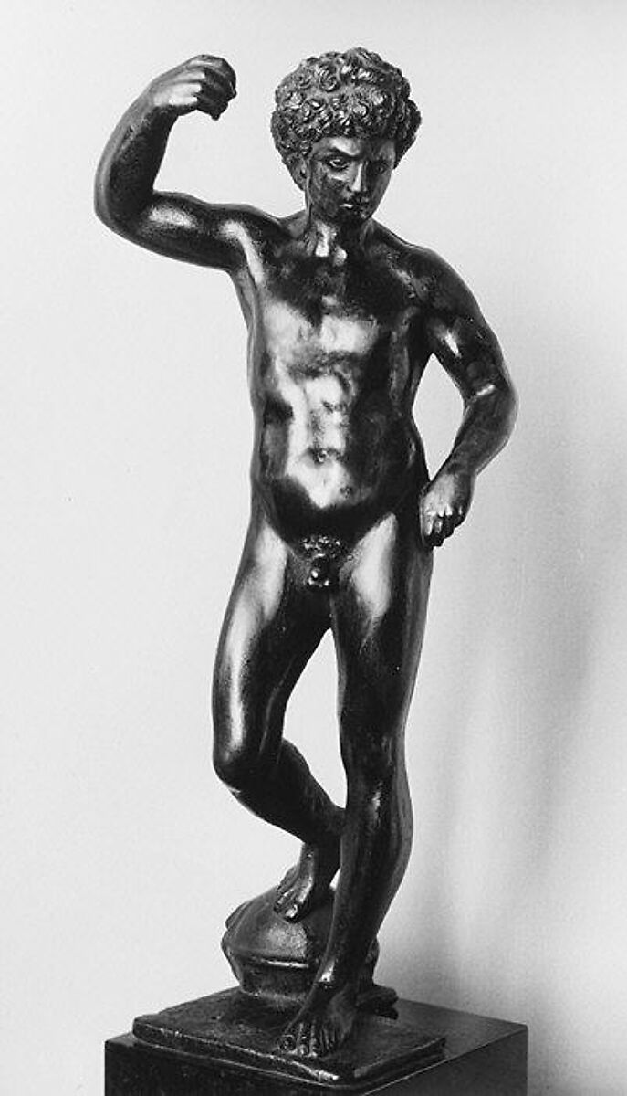 Nude Man with Helmet, Bronze, possibly German 
