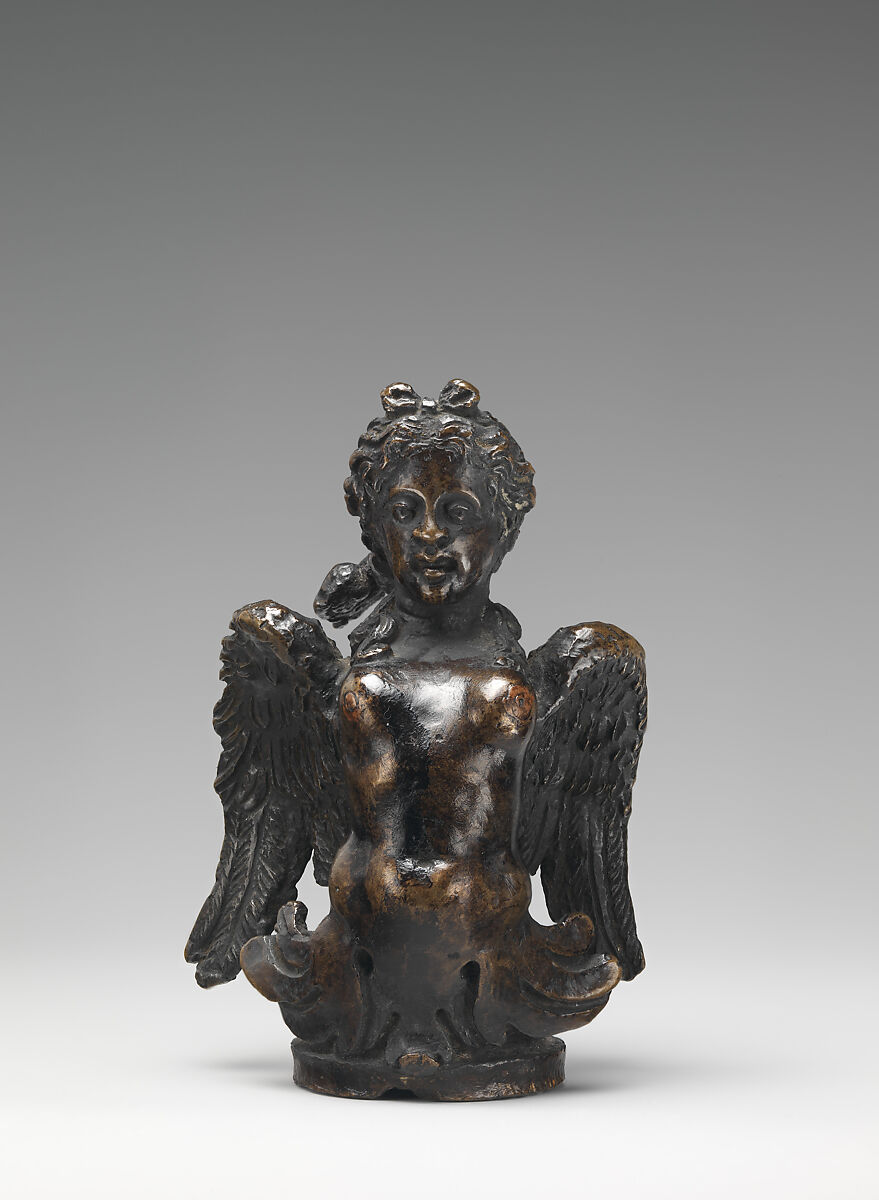 Siren, Niccolò Roccatagliata (Italian, born Genoa, active 1593–1636), Bronze; alabaster base, Italian, Venice 