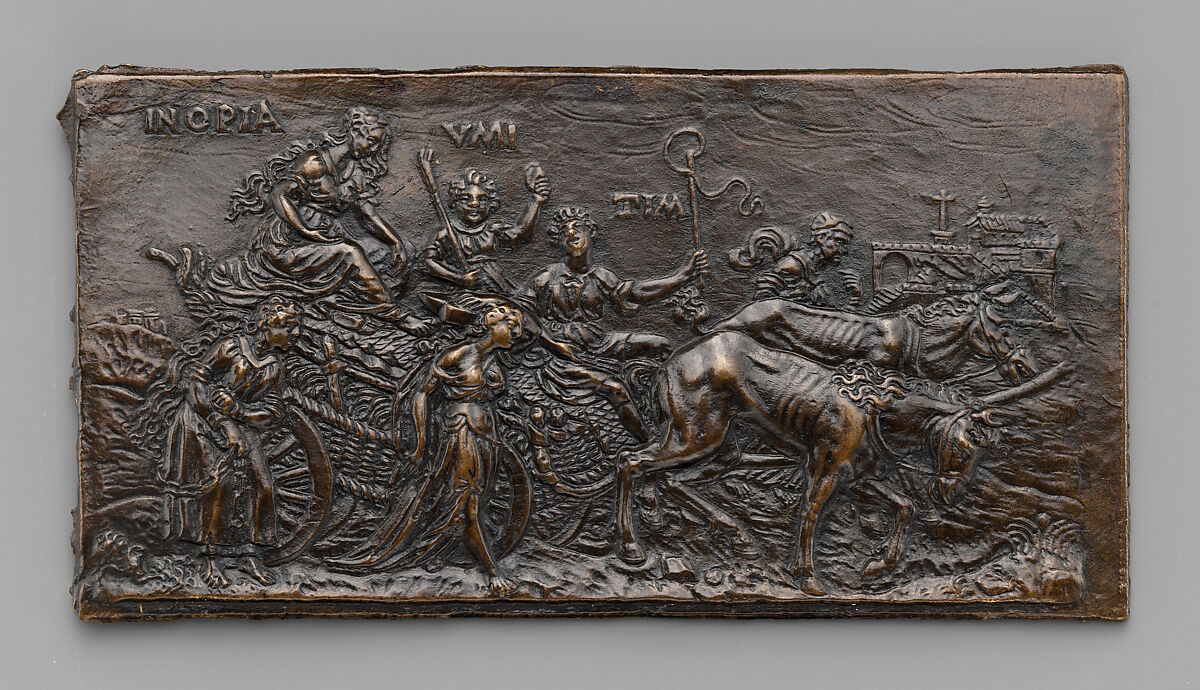 The Triumph of Poverty (one of a series), Bronze, Netherlandish 