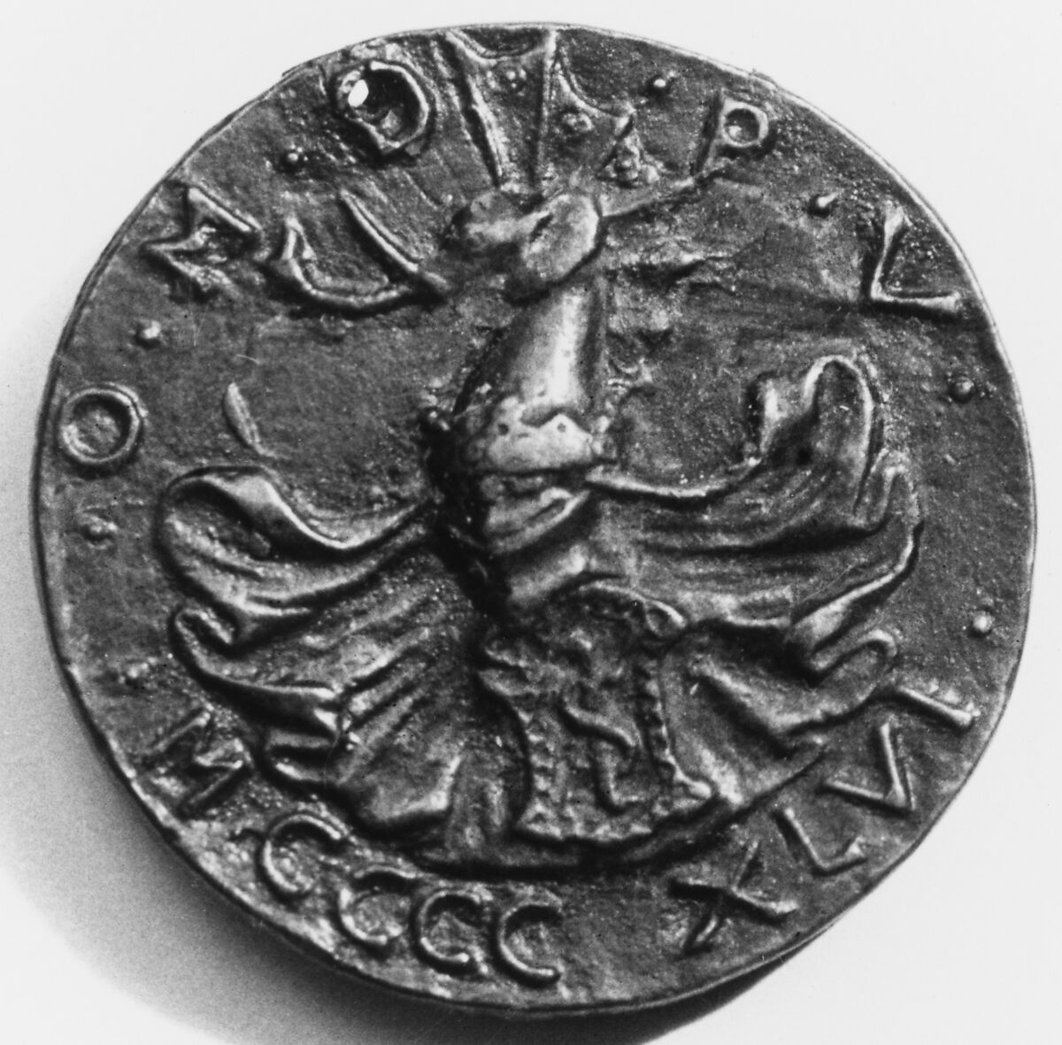 Sigismondo Malatesta as Captain of the Roman Church, Medalist: Matteo de' Pasti (Italian, Verona ca. 1420–after 1467 Rimini), Bronze, Italian