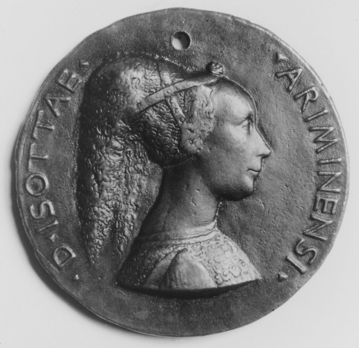Isotta degli Atti of Rimini, d. 1470, Medalist: Matteo de&#39; Pasti (Italian, Verona ca. 1420–after 1467 Rimini), Bronze, Italian, Ferrara 