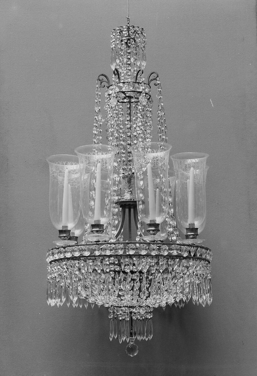 Chandelier, Cut glass, gilt bronze, British or Irish 