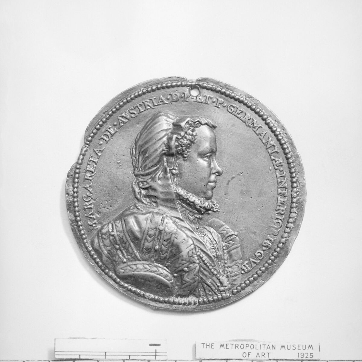 Margaret of Austria (1522–1586), Medalist: Jacques Jonghelinck (Netherlandish, Antwerp 1530–1606 Antwerp), Bronze, Netherlandish 