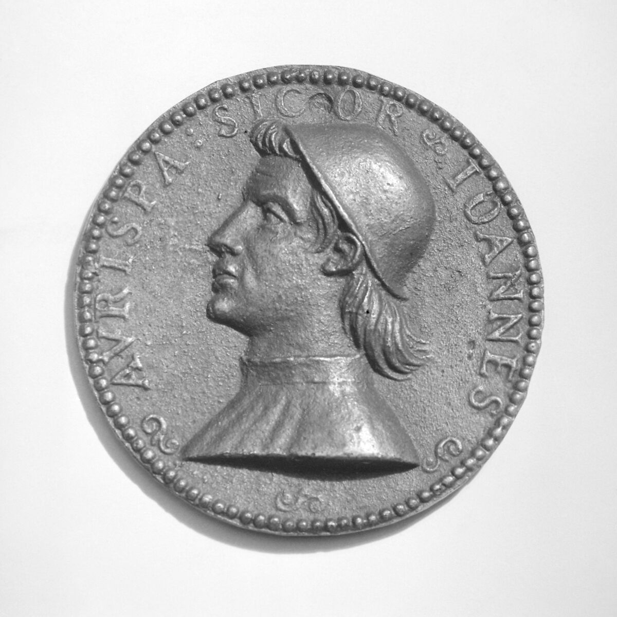 Giovanni Aurispa, Secretary to Popes Eugene IV and Nicholas V (ca. 1369–1459), Bronze, Italian 