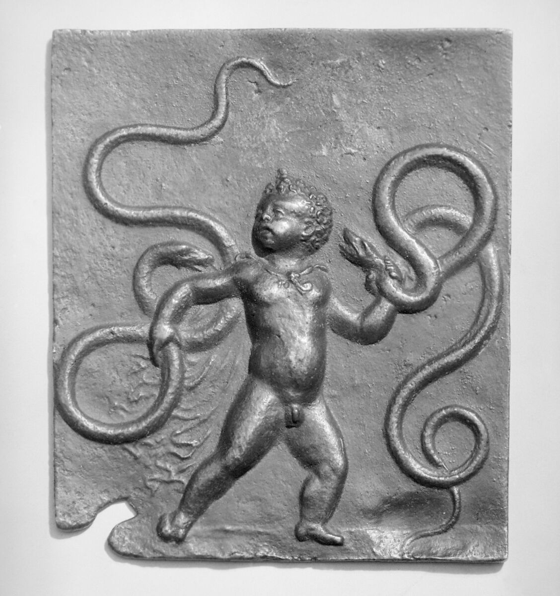 Infant Hercules Strangling Two Serpents, Moderno (Galeazzo Mondella) (Italian, Verona 1467–1528 Verona), Bronze, Italian 