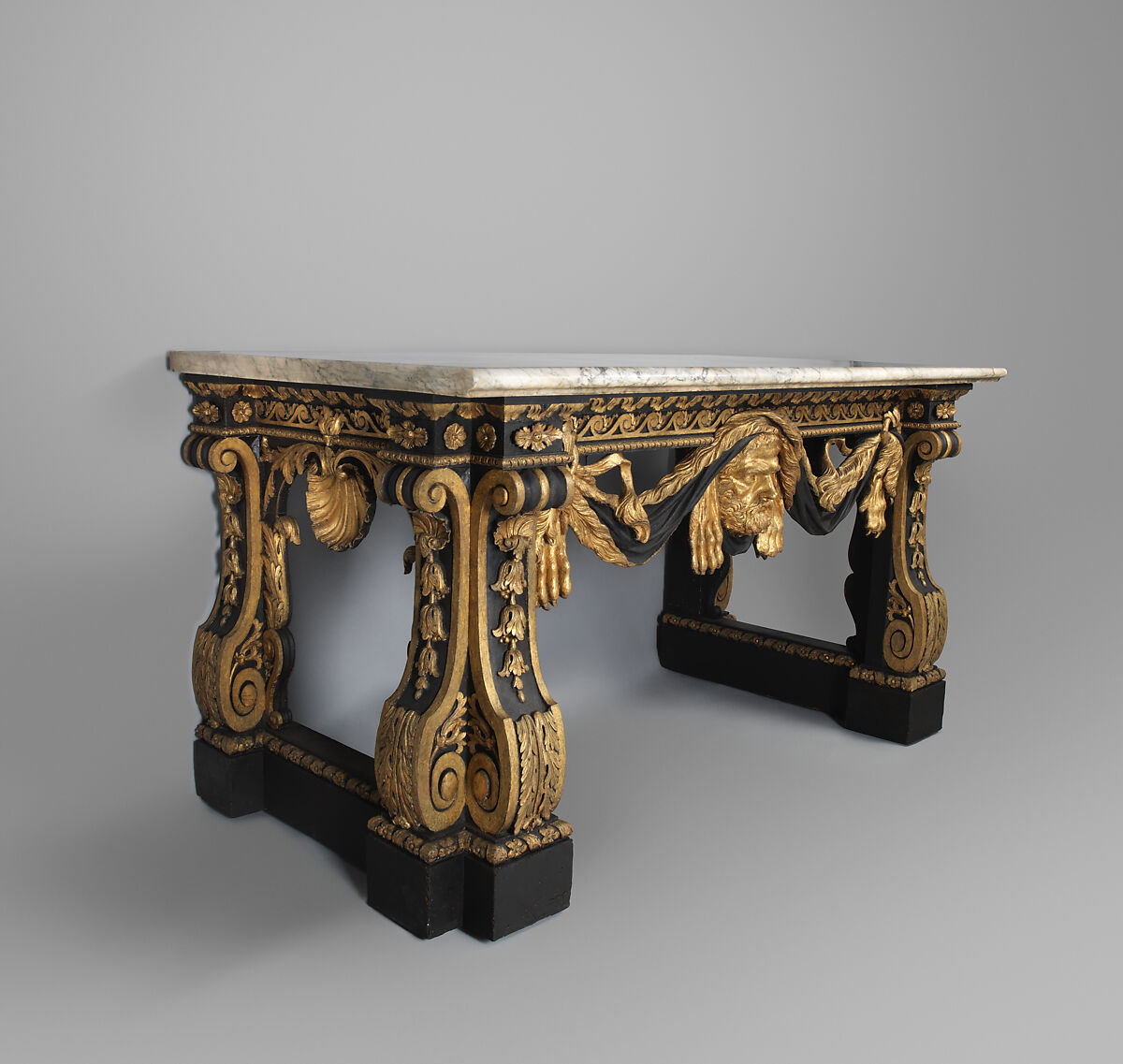Table, Attributed to Matthias Lock (British, London ca. 1710–ca. 1765 London), Pine, marble, British