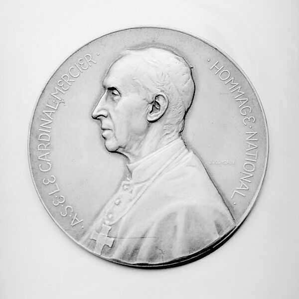 Cardinal Mercier, Medalist: Jules Jourdain (Belgian, Namur 1873–1957 Woluwé-Saint-Lambert, Brussels), Bronze, Belgian 