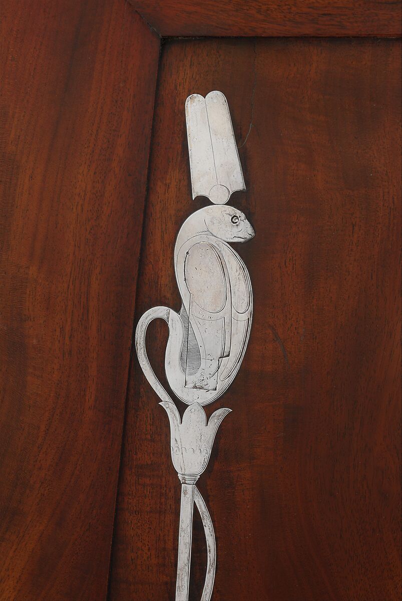 Coin cabinet, Designed by Charles Percier (French, Paris 1764–1838 Paris), Mahogany (probably Swietenia mahagoni), applied and inlaid silver, French, Paris