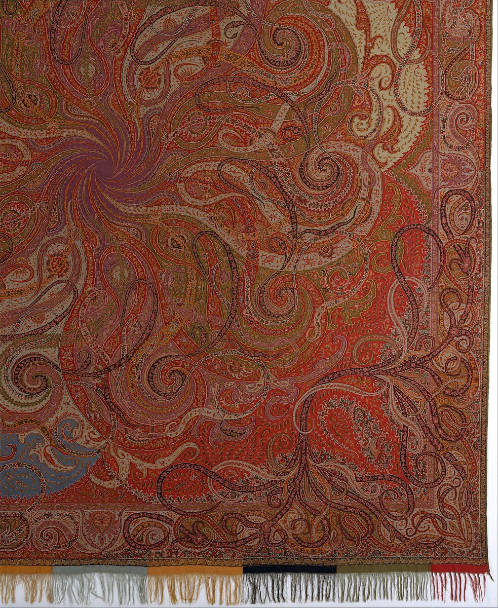 Four Seasons shawl, Wool and silk, French or Scottish