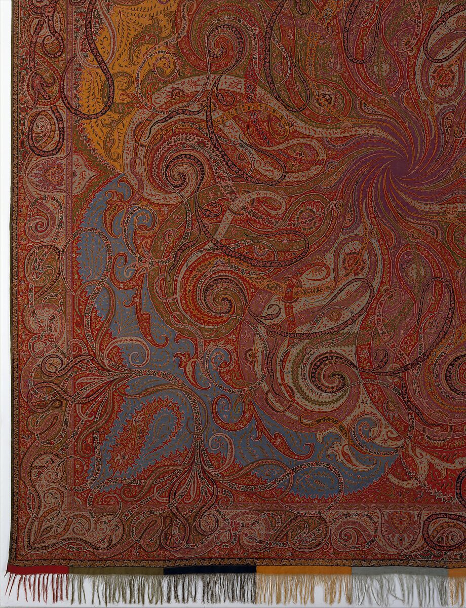 Four Seasons shawl, Wool and silk, French or Scottish