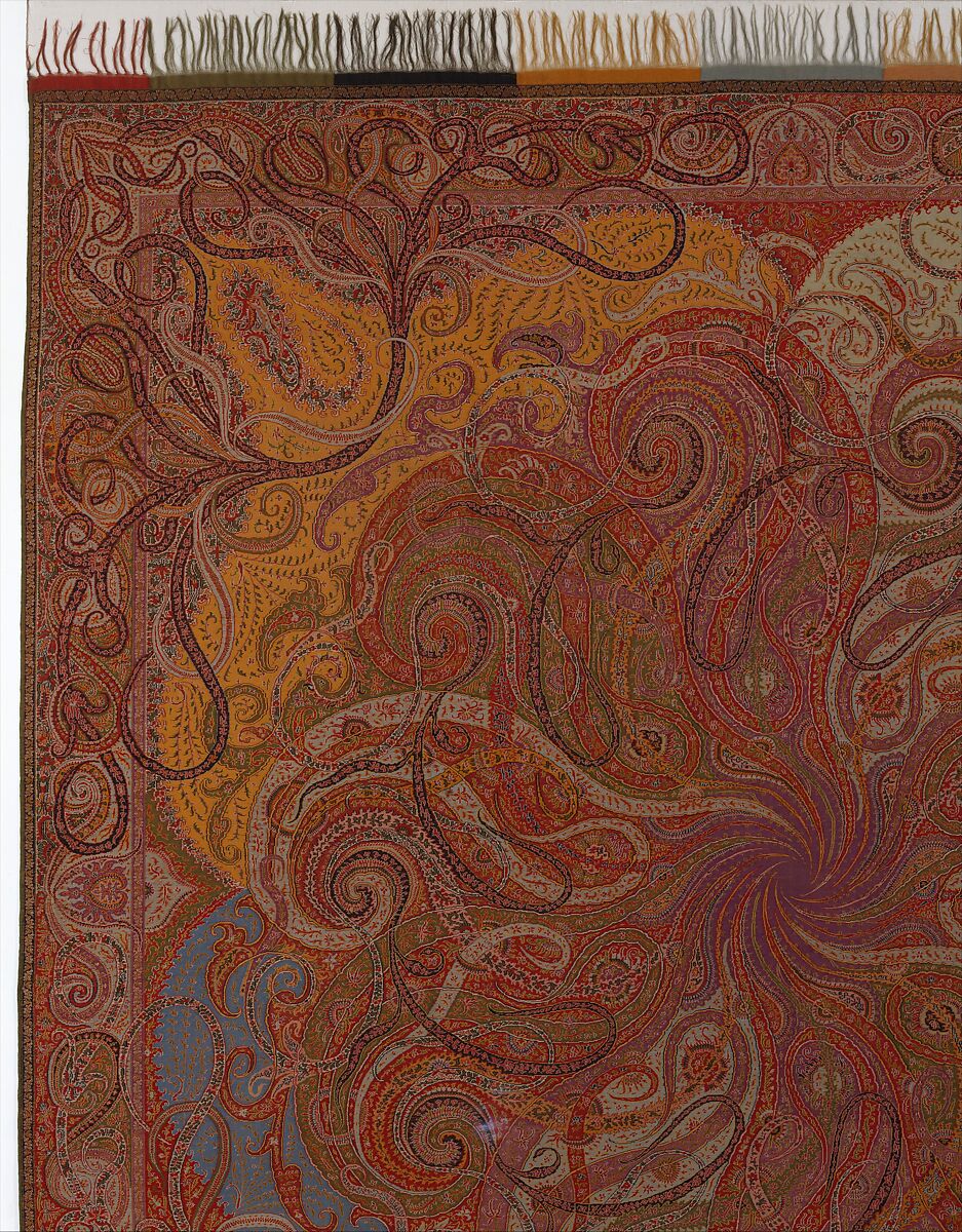 Four Seasons shawl, Wool and silk, French or Scottish