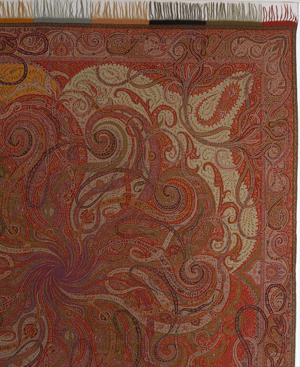 Four Seasons shawl, Wool and silk, French or Scottish