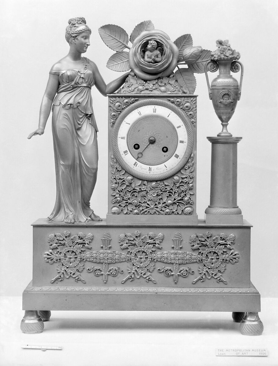Clock, Clockmaker: Chapsal l&#39;ainé (working 1812–20), Gilt bronze, French, Paris 