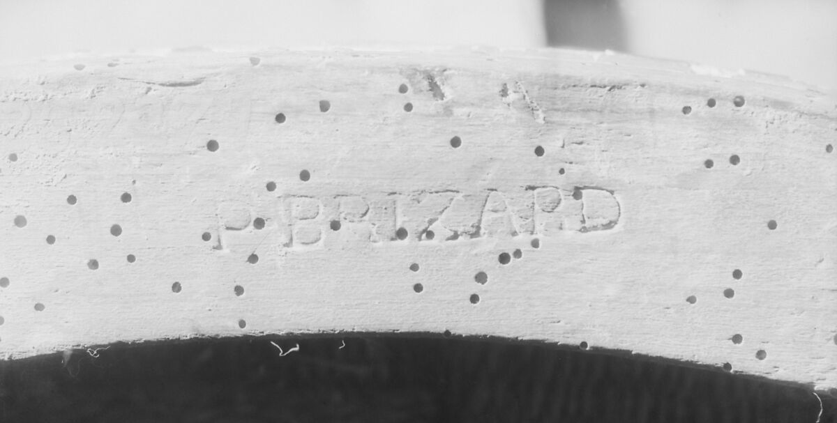 Armchair, Pierre Brizard (1737–1804, master 1772), Carved, painted and gilded beechwood, French, Paris