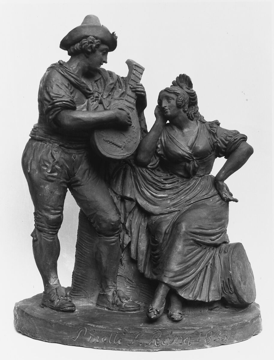Statuette group, Bartolomeo Pinelli (Italian, Rome 1781–1835 Rome), Terracotta, Italian, Rome 