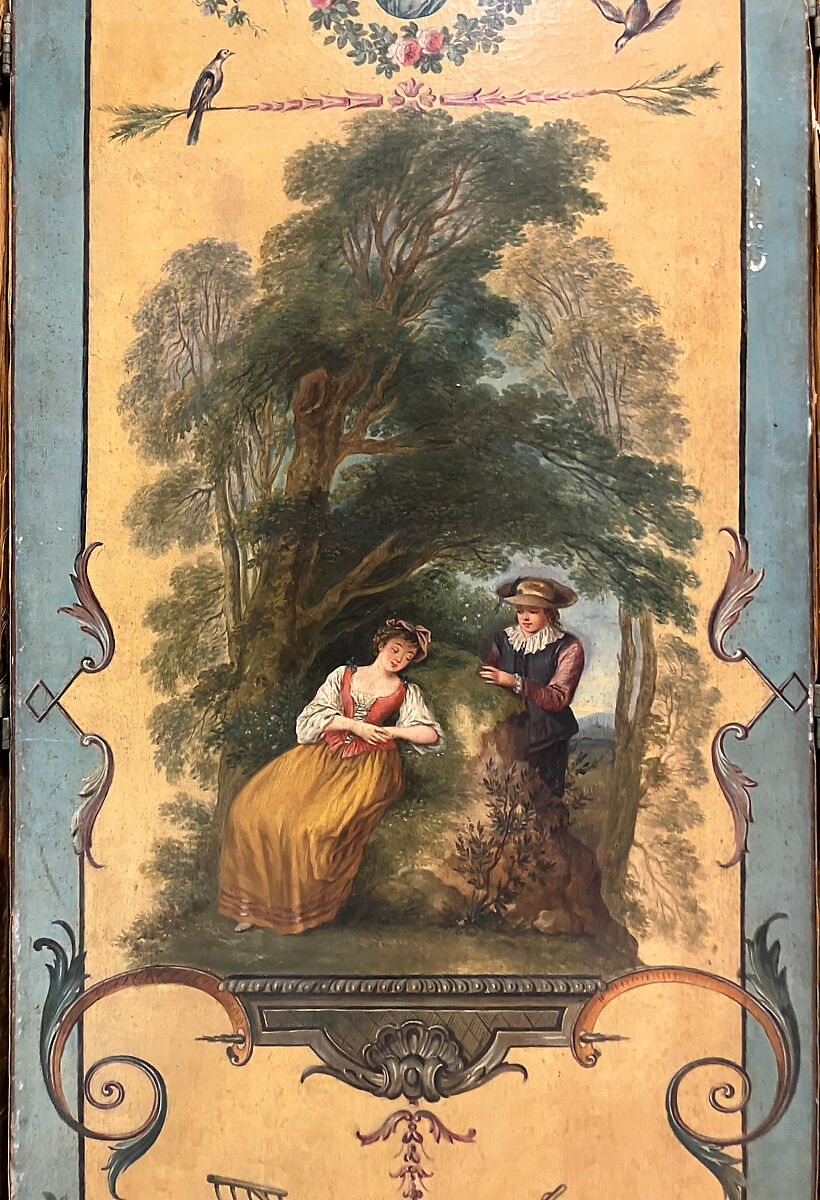 The Four Seasons, After a composition by Antoine Watteau (French, Valenciennes 1684–1721 Nogent-sur-Marne) engraved by Boucher, Canvas, painted in oil, with damask backing, French