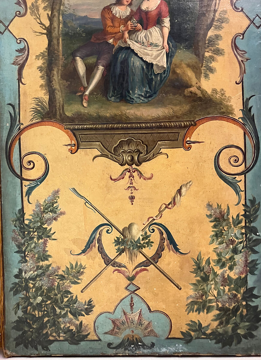 The Four Seasons, After a composition by Antoine Watteau (French, Valenciennes 1684–1721 Nogent-sur-Marne) engraved by Boucher, Canvas, painted in oil, with damask backing, French