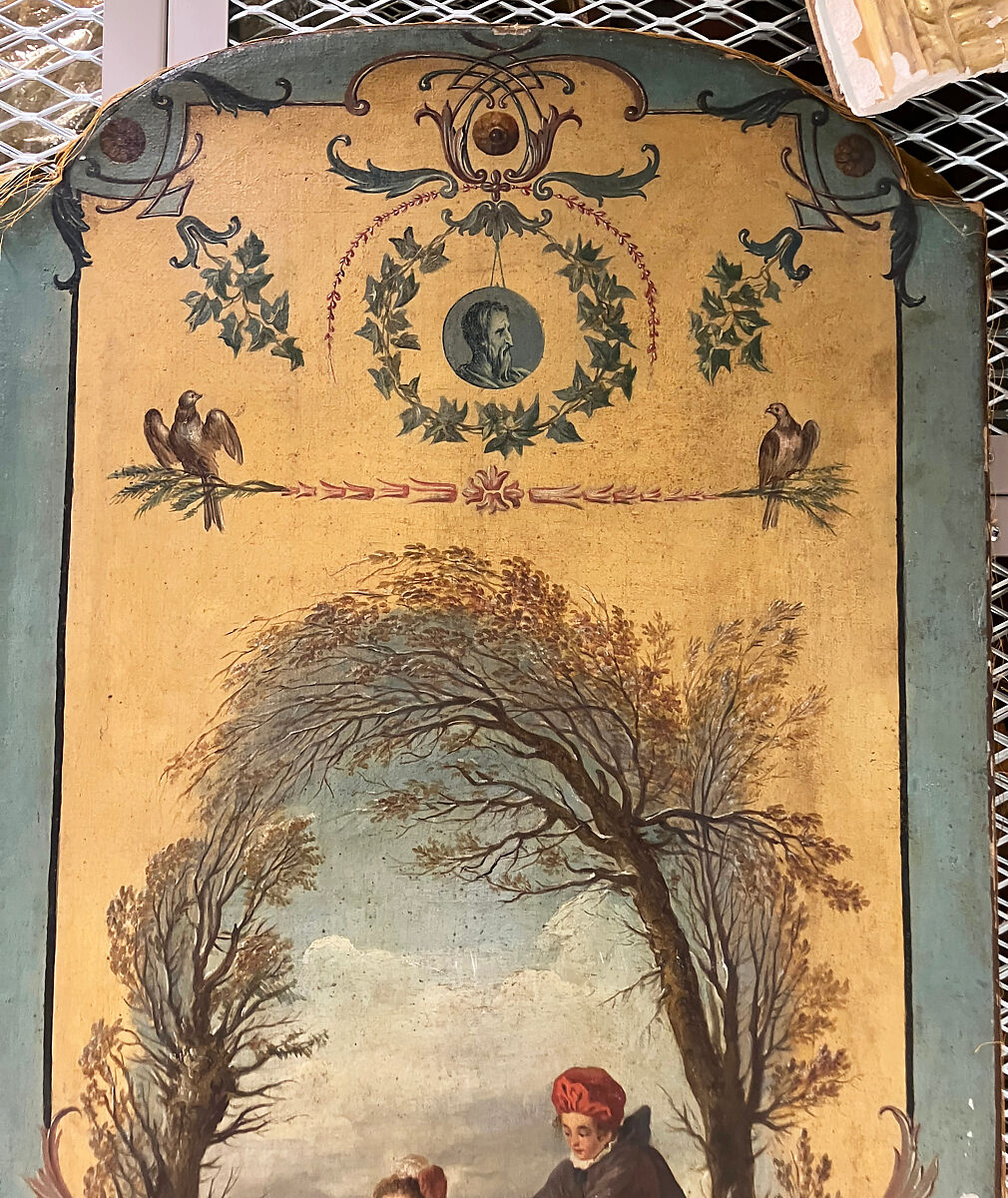 The Four Seasons, After a composition by Antoine Watteau (French, Valenciennes 1684–1721 Nogent-sur-Marne) engraved by Boucher, Canvas, painted in oil, with damask backing, French