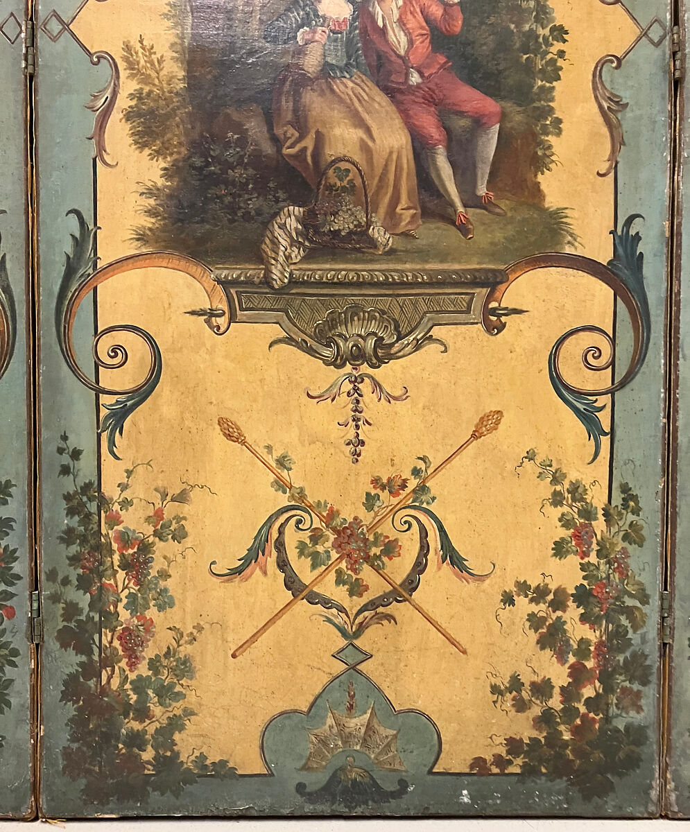 The Four Seasons, After a composition by Antoine Watteau (French, Valenciennes 1684–1721 Nogent-sur-Marne) engraved by Boucher, Canvas, painted in oil, with damask backing, French