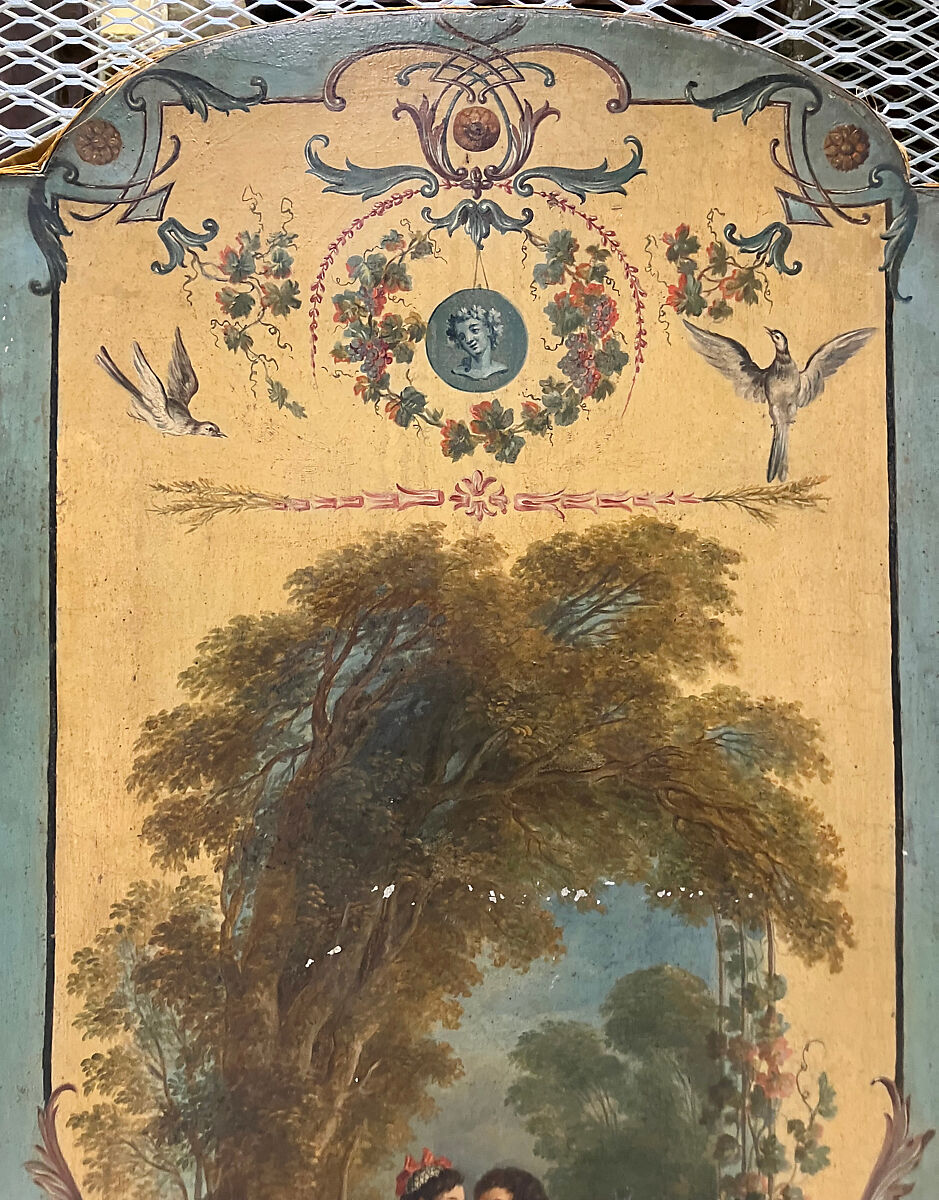 The Four Seasons, After a composition by Antoine Watteau (French, Valenciennes 1684–1721 Nogent-sur-Marne) engraved by Boucher, Canvas, painted in oil, with damask backing, French