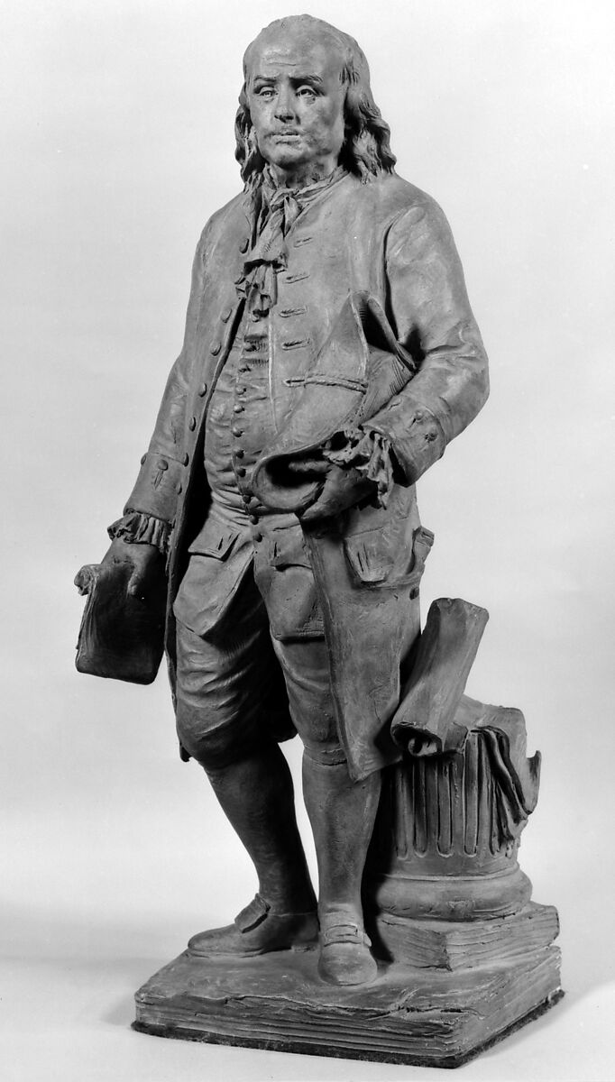 Benjamin Franklin, Probably François Marie Suzanne (French, active 1751–1802), Terracotta, French 