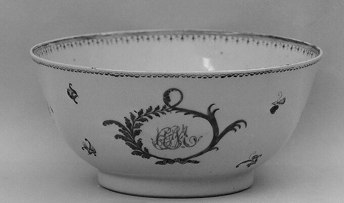 Bowl, Hard-paste porcelain, Chinese, probably for European market 