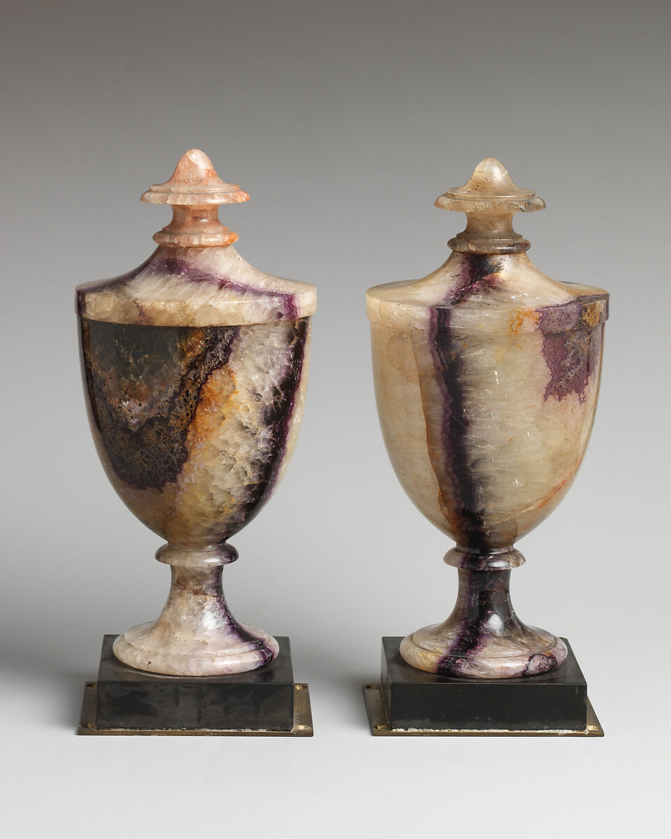 Ornament (one of a pair), Derbyshire spar, British