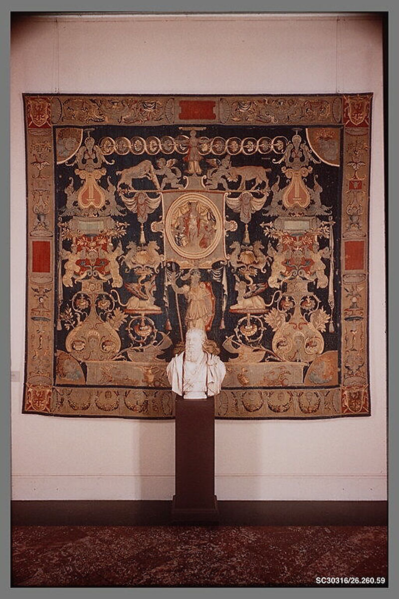 Minerva from the "Doria Grotesques", Probably designed in the workshop of Perino del Vaga (Pietro Buonaccorsi) (Italian, Florence 1501–1547 Rome), Wool, silk (17-19 warps per inch, 7-8 per cm.), Netherlandish, Brussels