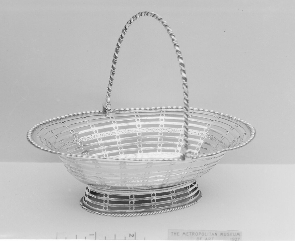 Sweetmeat basket, Probably by Burrage Davenport (entered before 1773), Silver, British, London 