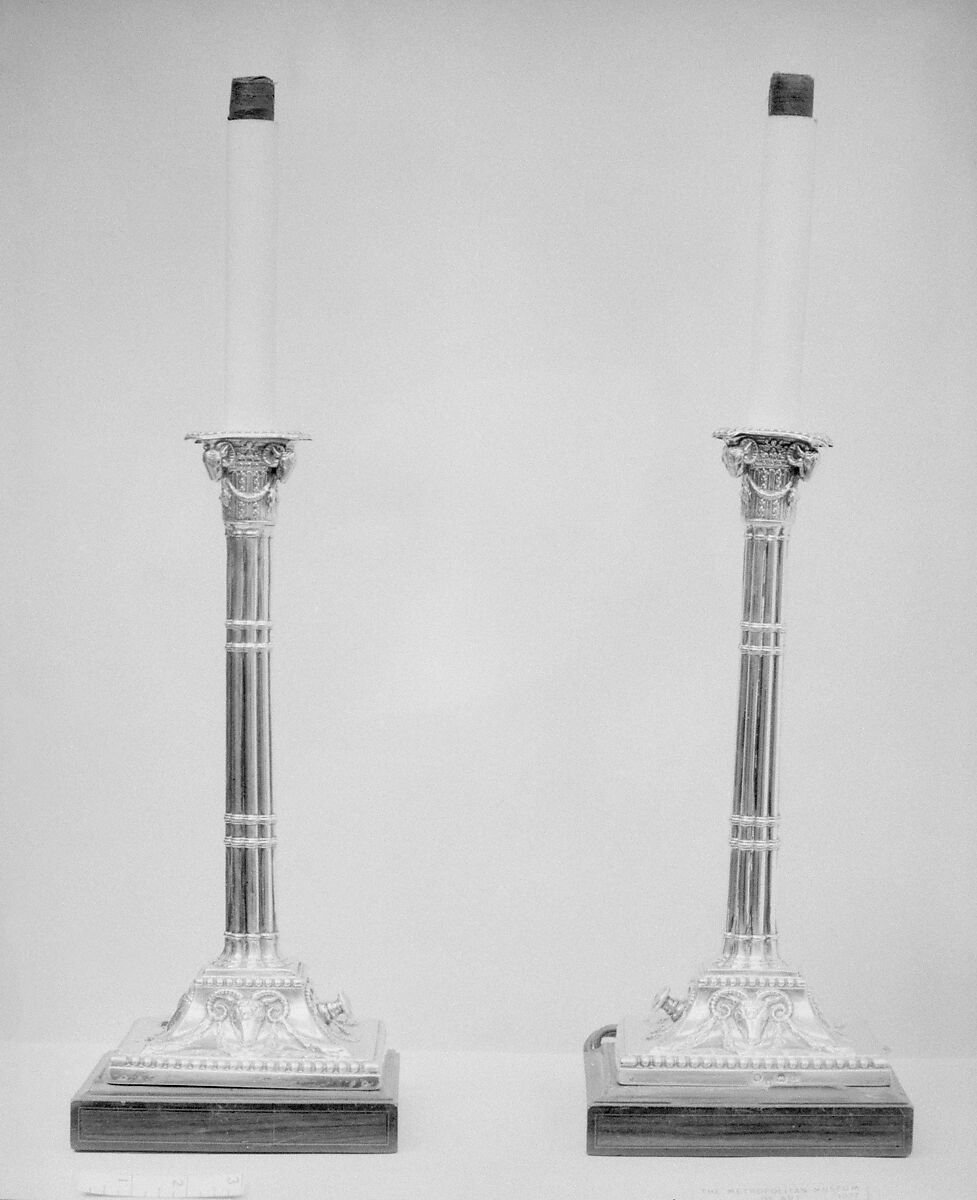 Pair of candlesticks, Samuel Littlewood (entered 1772), Silver, British, London 
