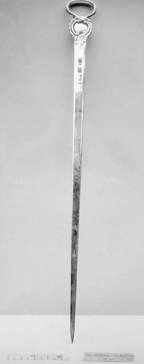 Skewer, Possibly by John Sanders (active 1717–48), Silver, British, London 
