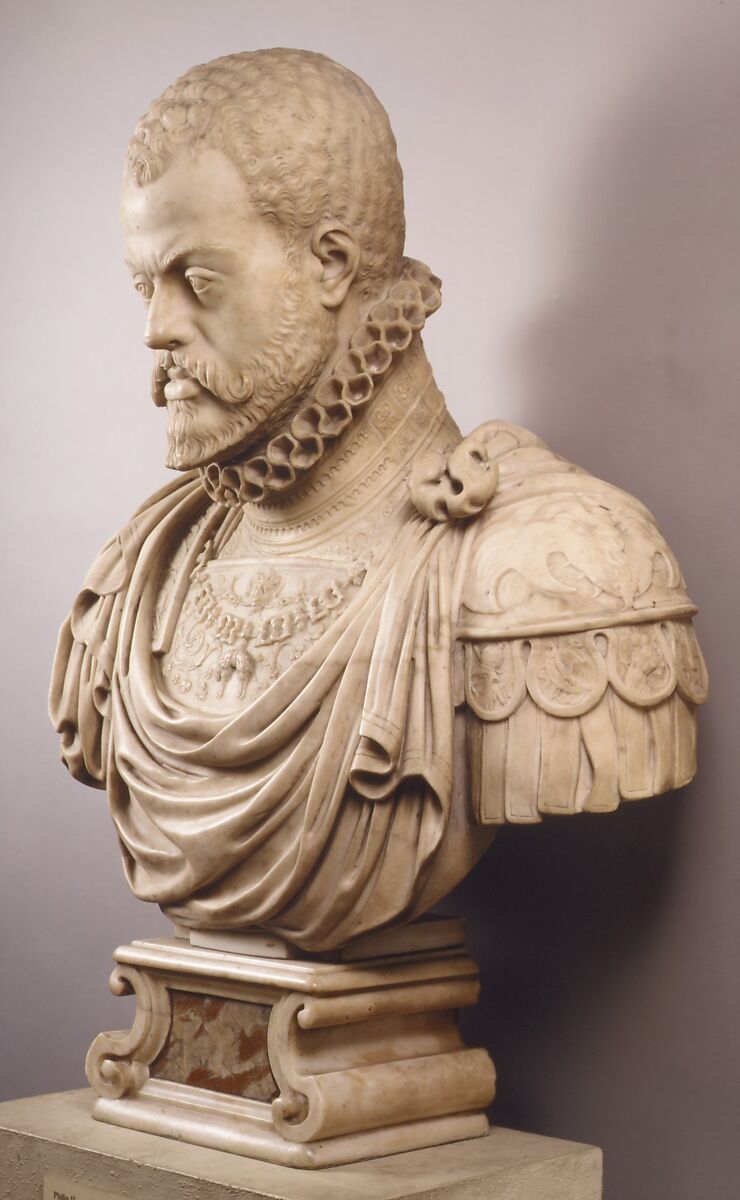 King Philip II of Spain, Pompeo Leoni (Italian, active Spain, ca. 1533–1608), Marble, Spanish