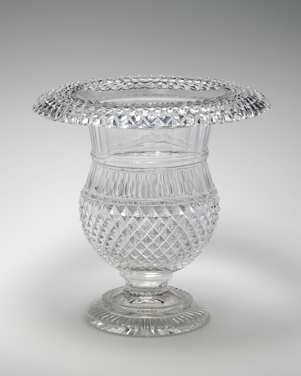 Vase, Glass, probably Irish 