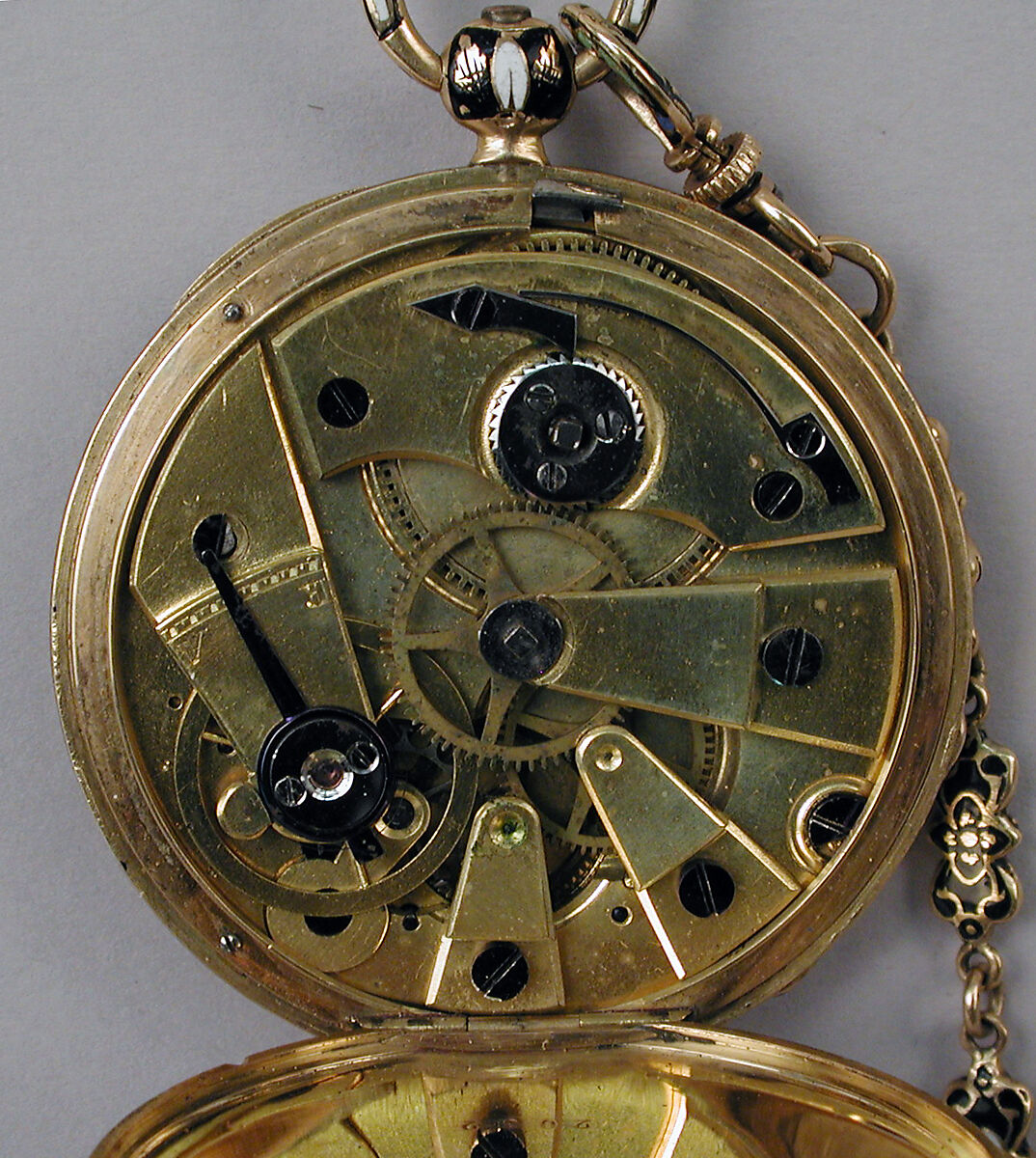 Watch and key, Gold, enamel, French, Paris