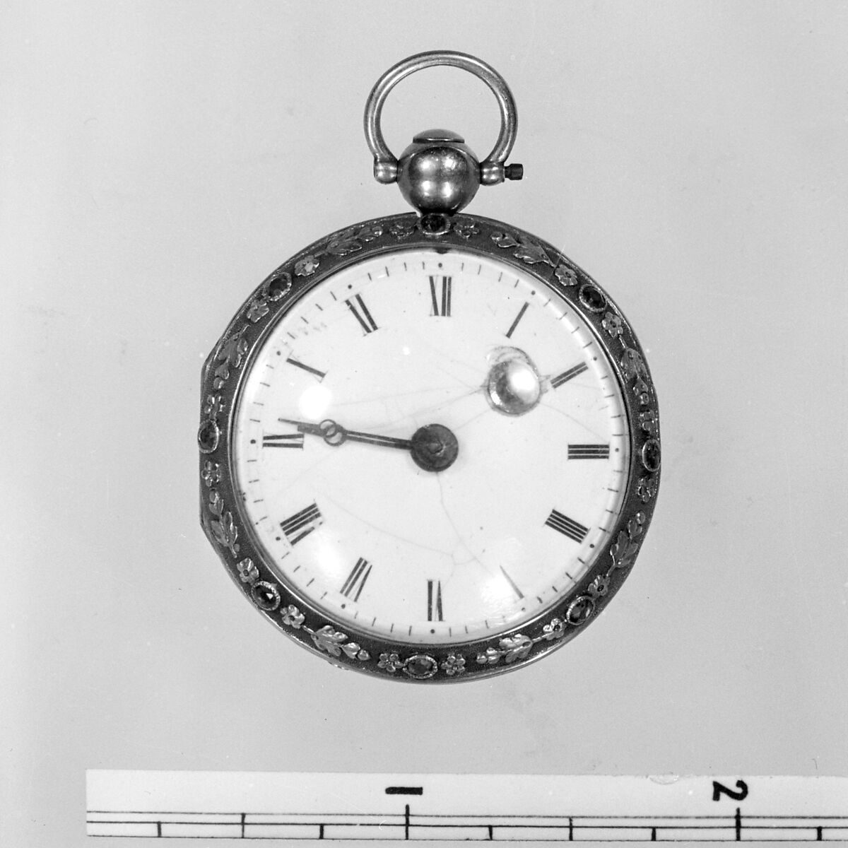 Watch, Watchmaker: Firm of Esquivillon Frères (recorded ca. 1800), Gold, garnets, enamel, steel, Swiss, Geneva