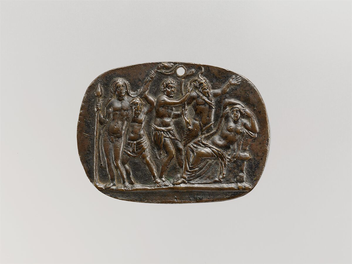 Bacchus discovering Ariadne on Naxos, Bronze, Italian, Padua