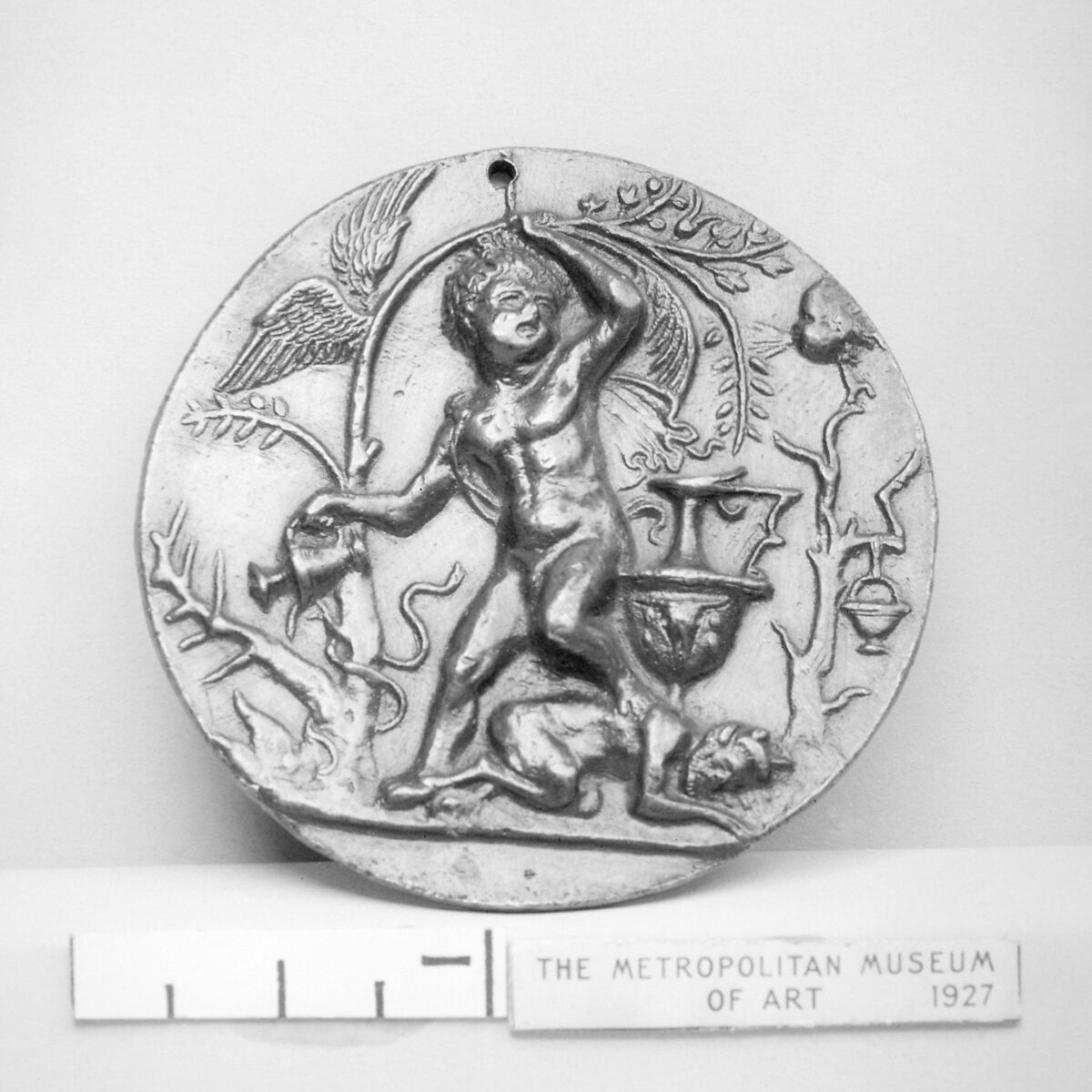 Allegory of Virtue, Attributed to Andrea Briosco, called Riccio (Italian, Trent 1470–1532 Padua), Bronze, Italian, Padua 