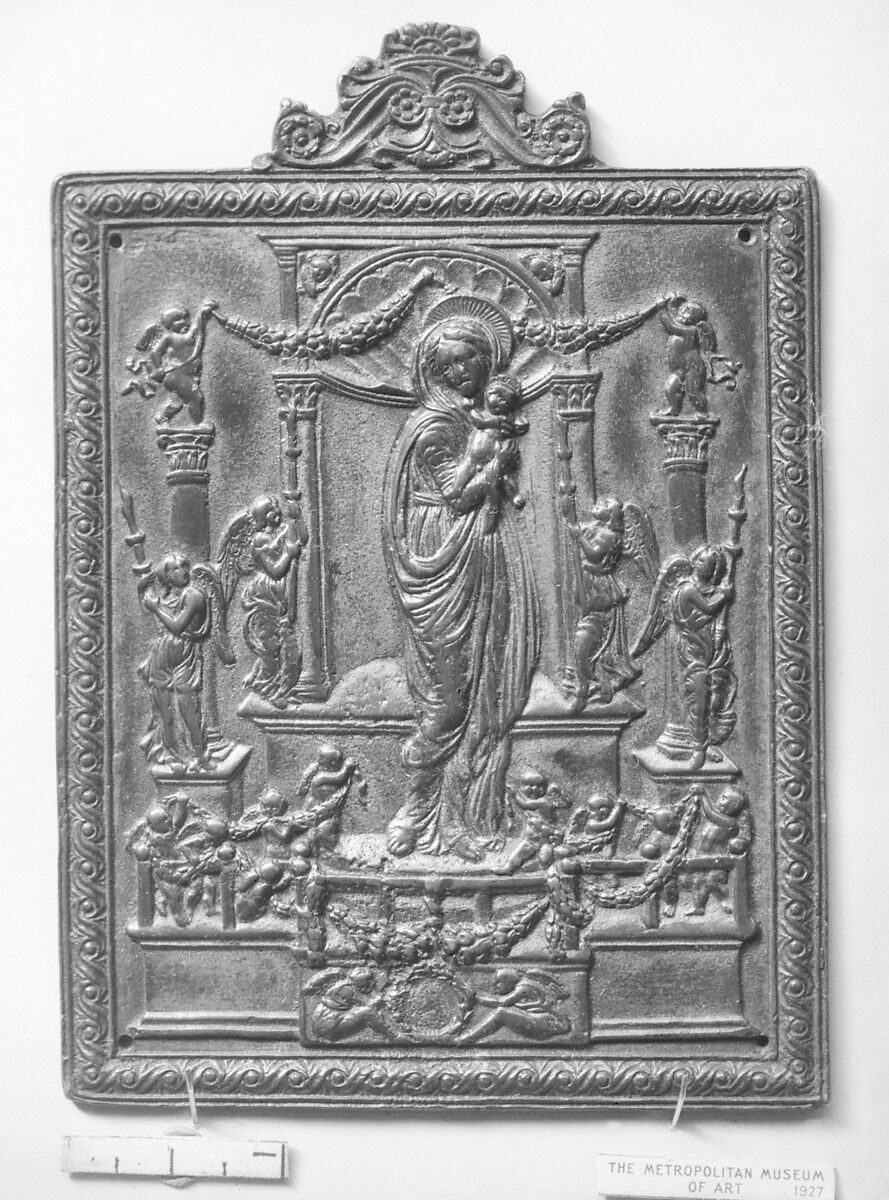 Virgin and Child with angels, Bronze, Italian 