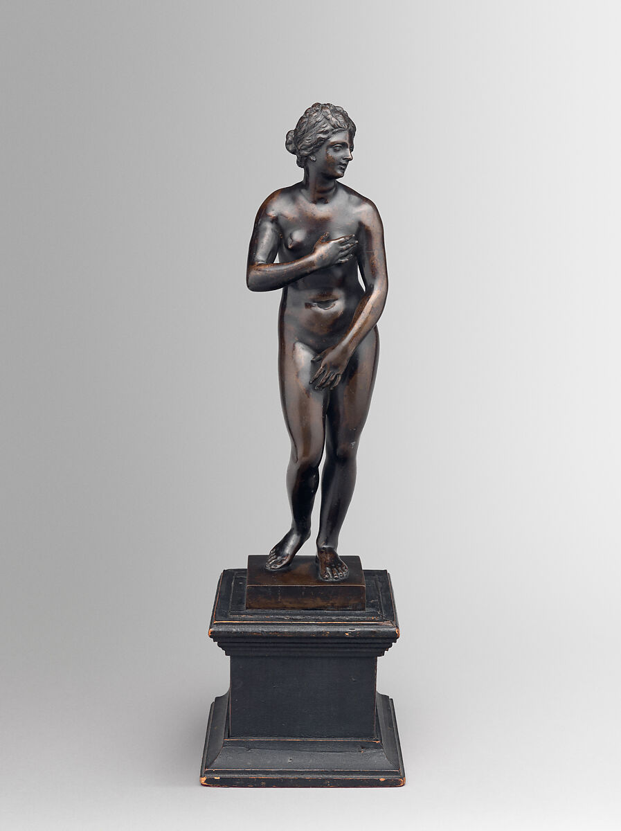 Venus, Massimiliano Soldani (Italian, Montevarchi 1656–1740 Montevarchi), Bronze, on later wood base, Italian, Florence