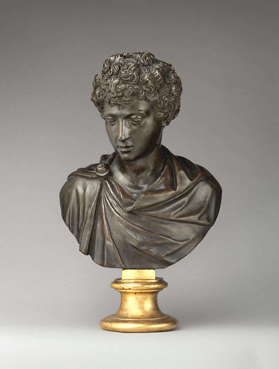 Marcus Aurelius, Bronze, brass base, Italian 