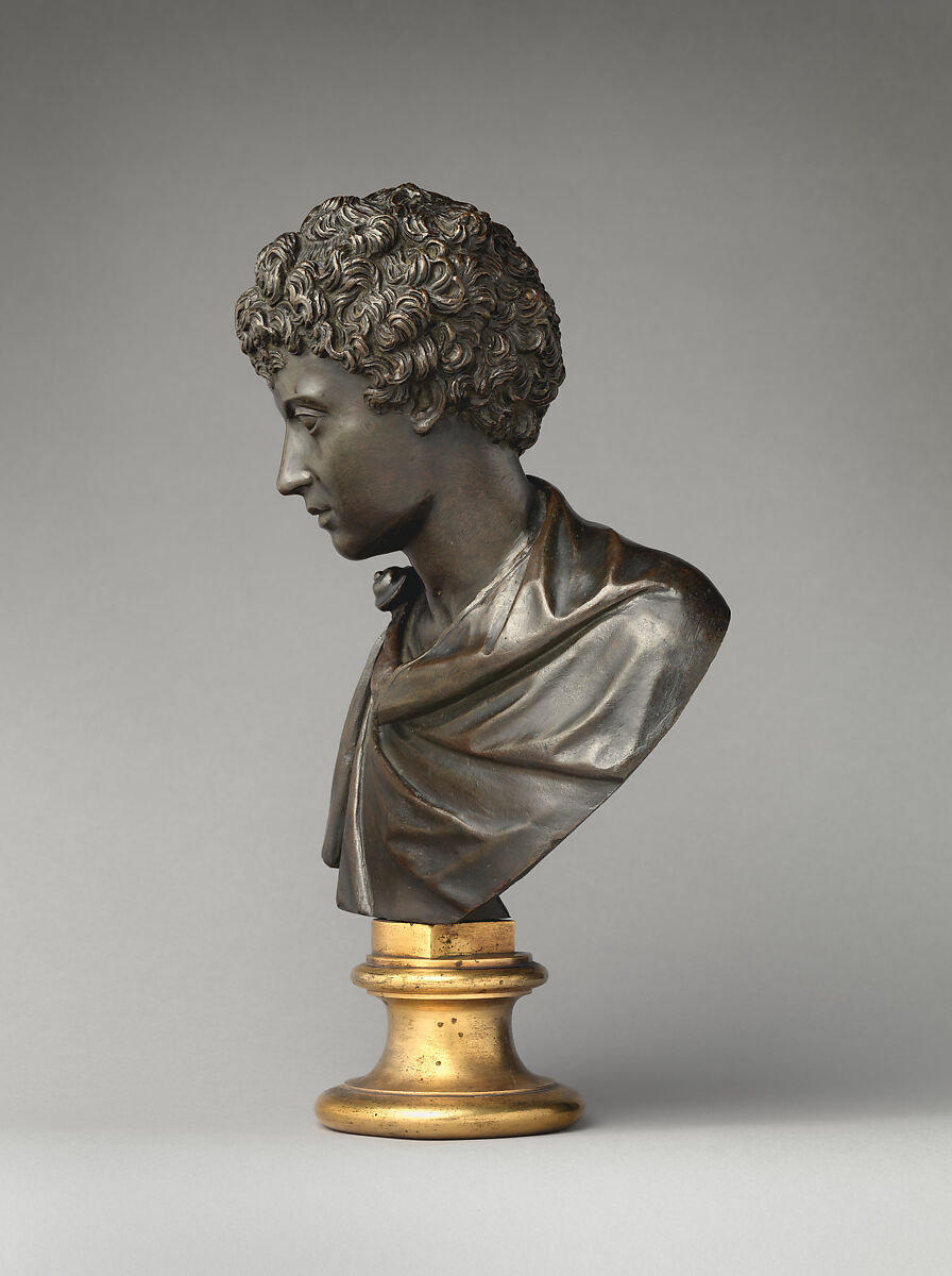 Marcus Aurelius, Bronze, brass base, Italian