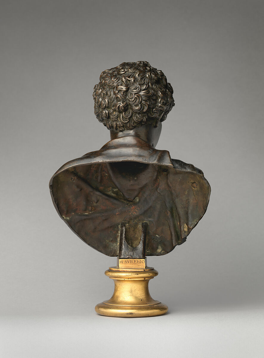 Marcus Aurelius, Bronze, brass base, Italian