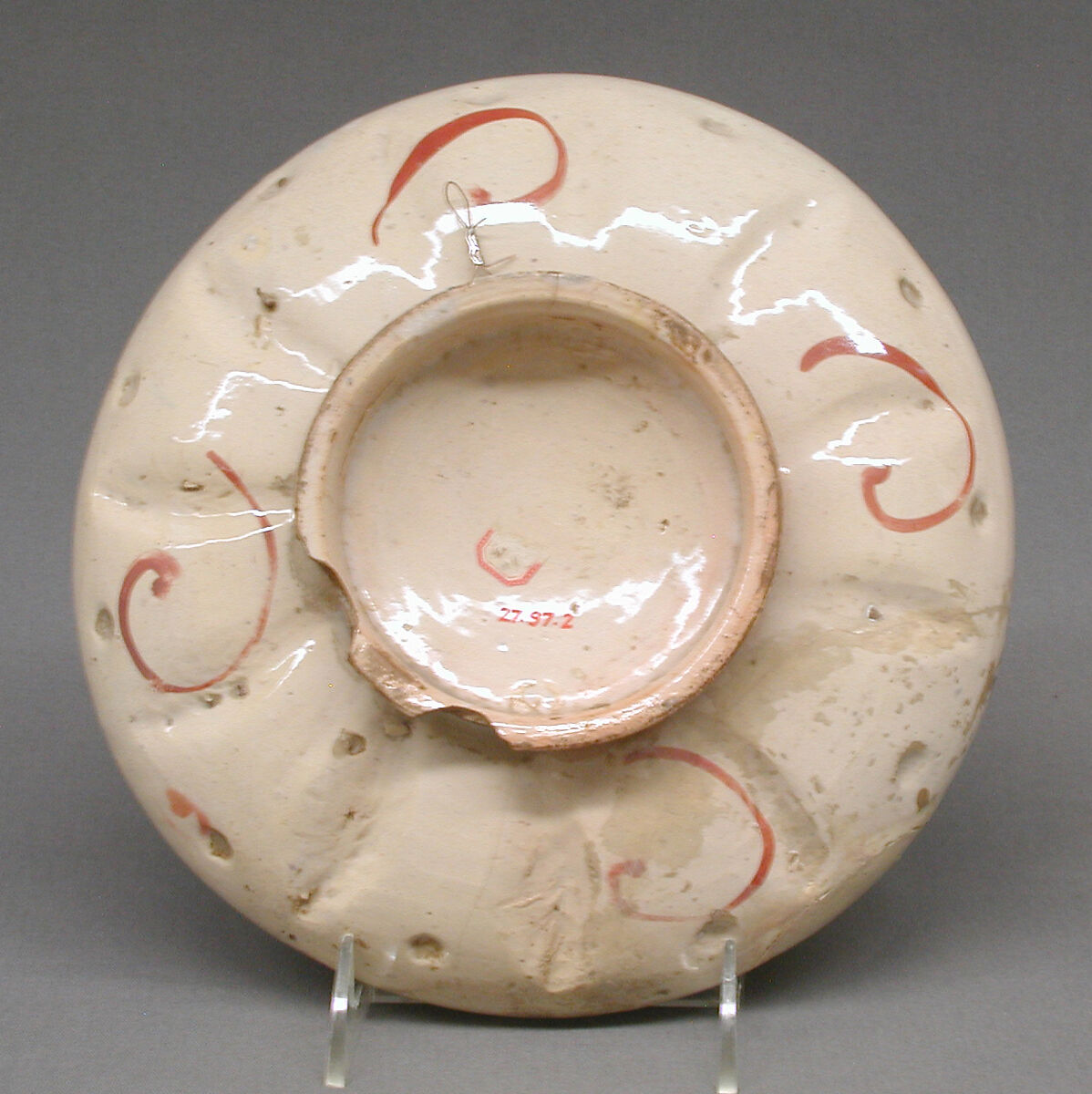 Tazza, Maiolica (tin-glazed earthenware), lustered, Italian, Gubbio