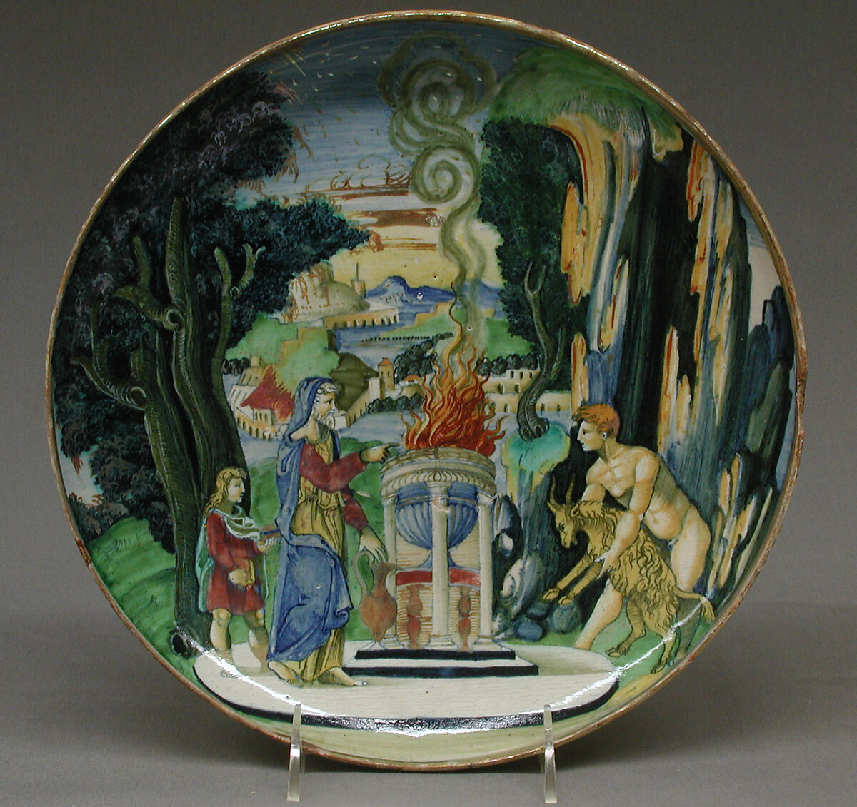 Tazza, Lustered by Maestro Giorgio Andreoli (Italian (Gubbio), active first half of 16th century), Maiolica (tin-glazed earthenware), lustered, Italian, Urbino with Gubbio luster 