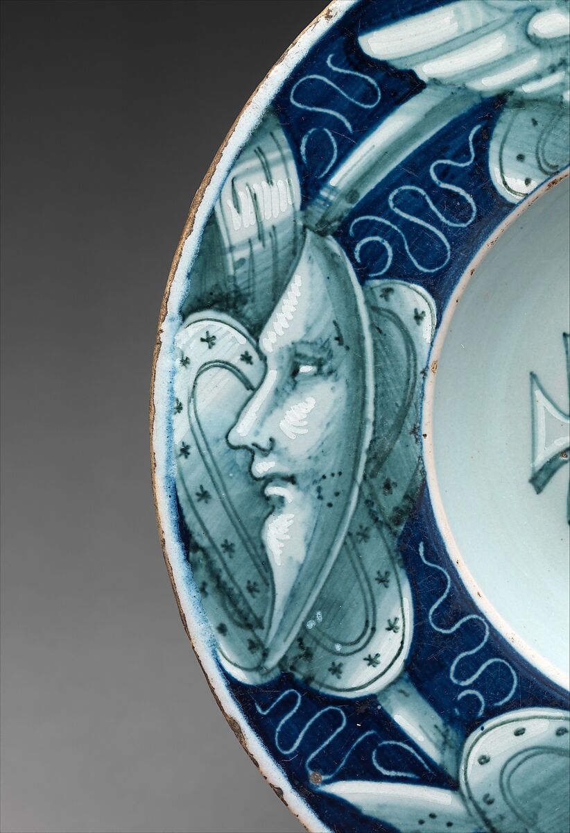 Wide-rimmed bowl, Possibly Jacopo da Pesaro (Italian, active Venice, 1507–ca. 1550)  , Venice, Maiolica (tin-glazed earthenware), Italian, probably Venice or environs