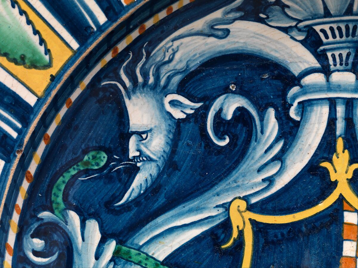 Dish with arms of the Vitelli family, Possibly Nicola Francioli, called Co (Italian, active Gubbio, between 1489 and 1496–at least 1565), Maiolica (tin-glazed earthenware), Italian, Deruta